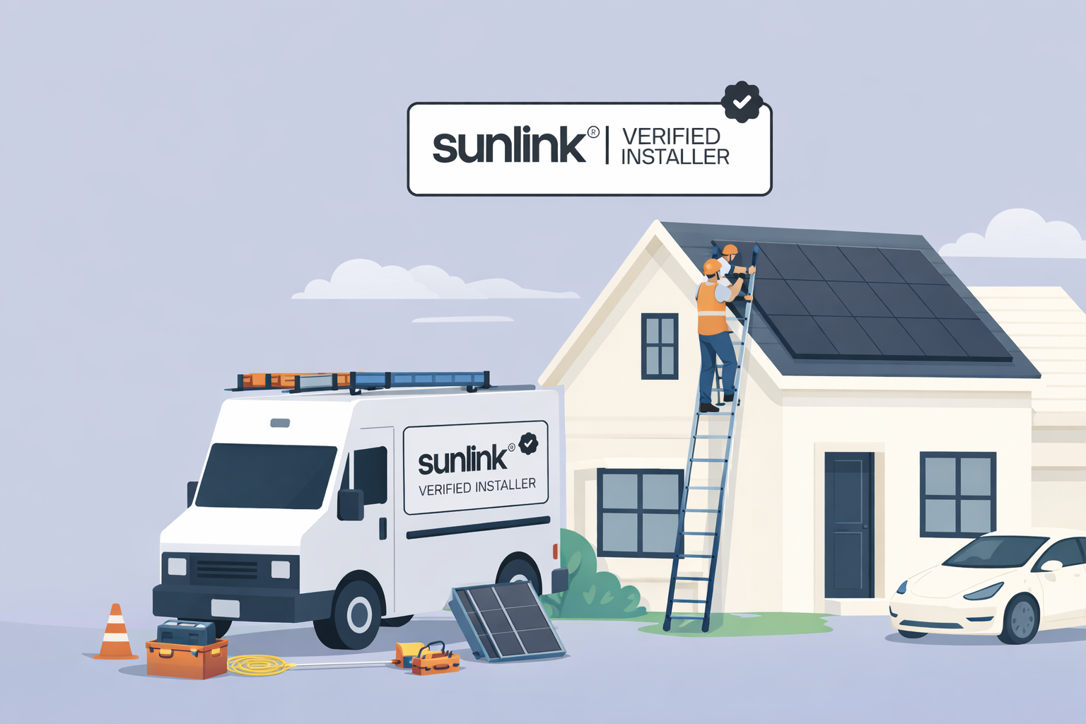 Sunlink Verified Installer installing solar panels