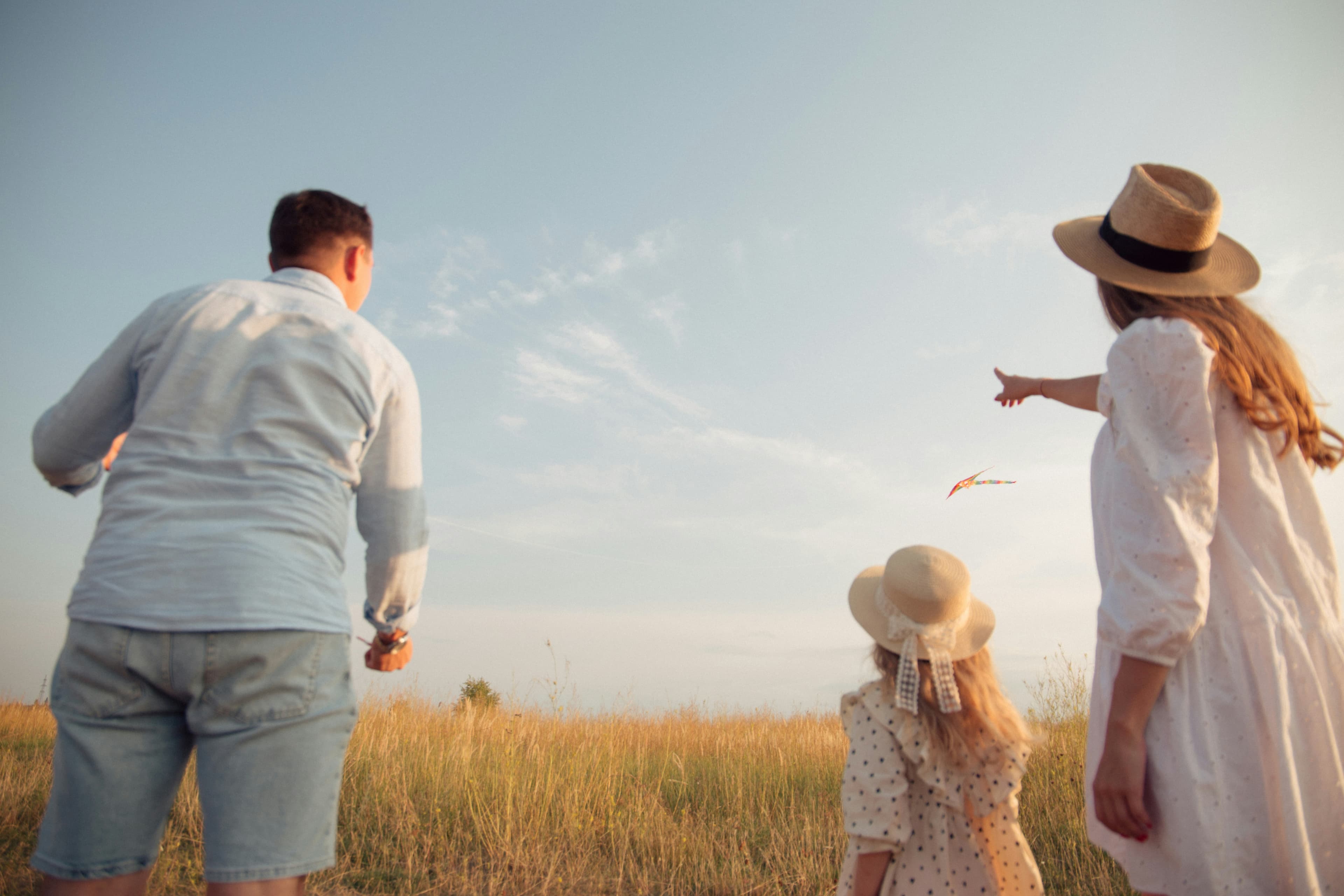 Family in field