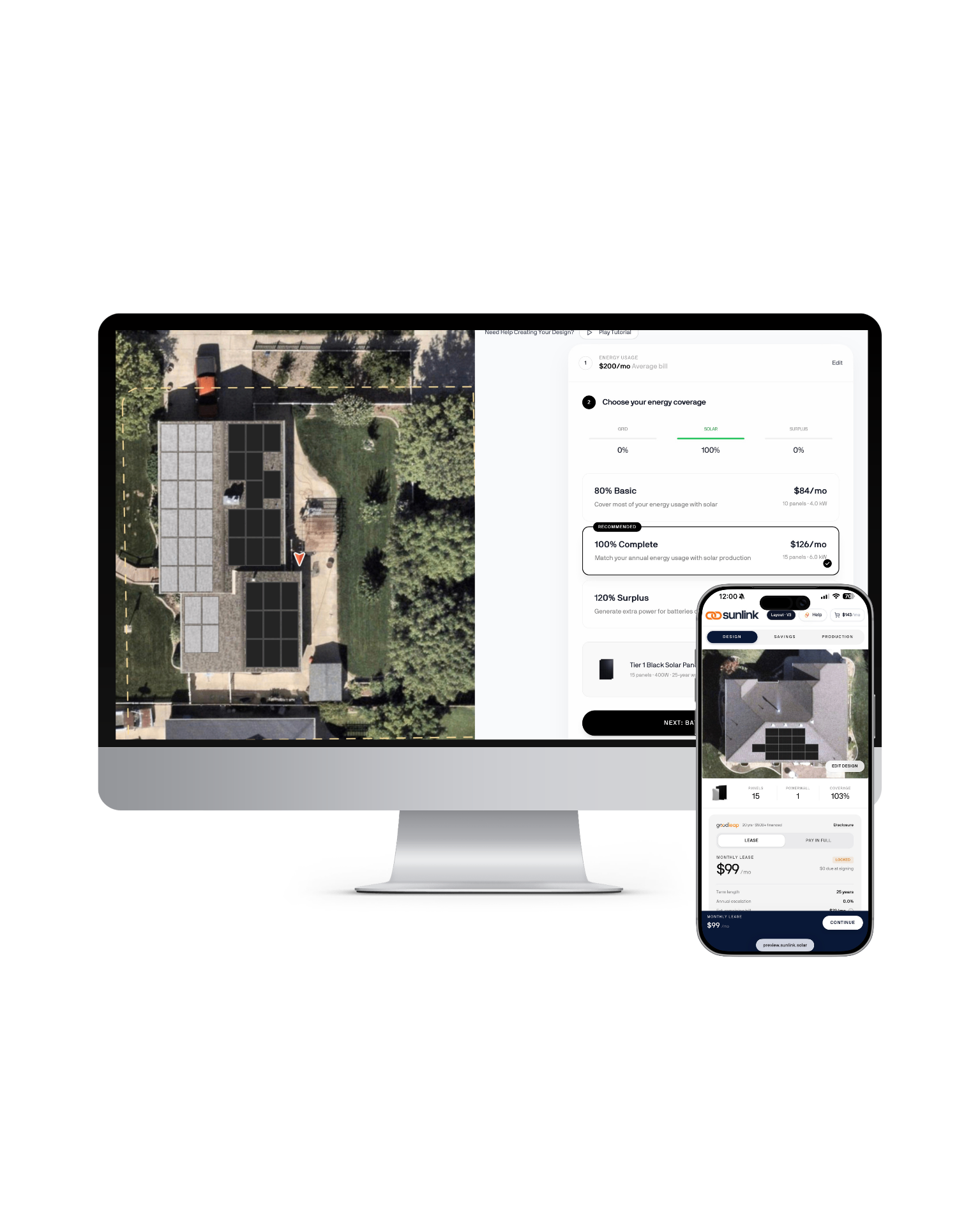 Sunlink platform on desktop and mobile